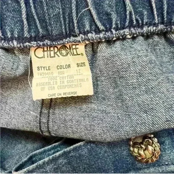 Vintage Cherokee Denim Button Up Skirt 100% cotton Blue Jeans - Picture 5 of 5